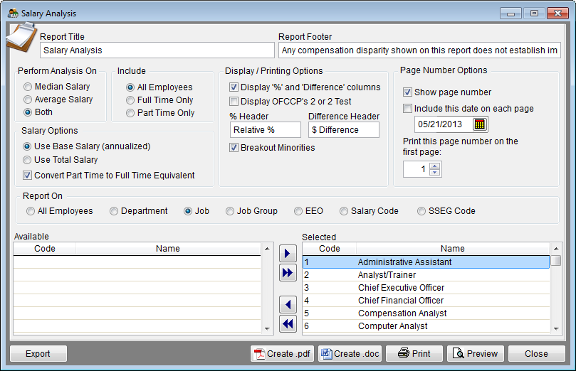 Report Options - Salary Analysis 5-21-13.png